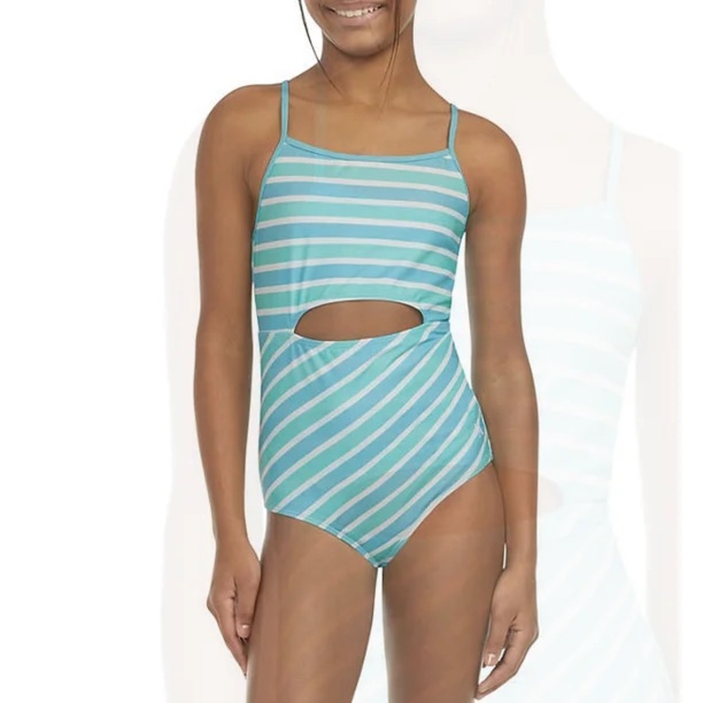 Hurley Striped Swimsuit, Turquoise Waves
